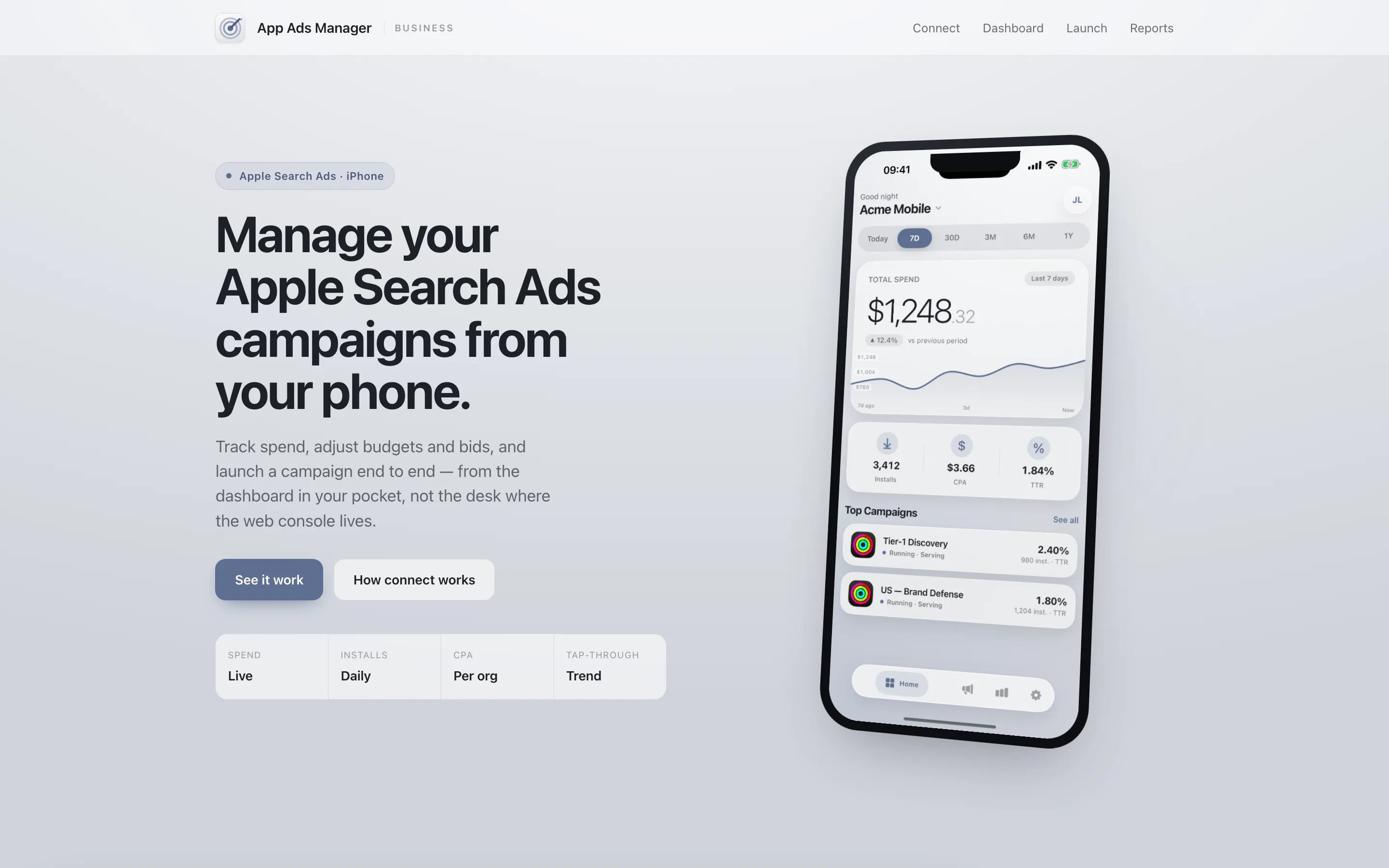 Landing Page — App Ads Manager