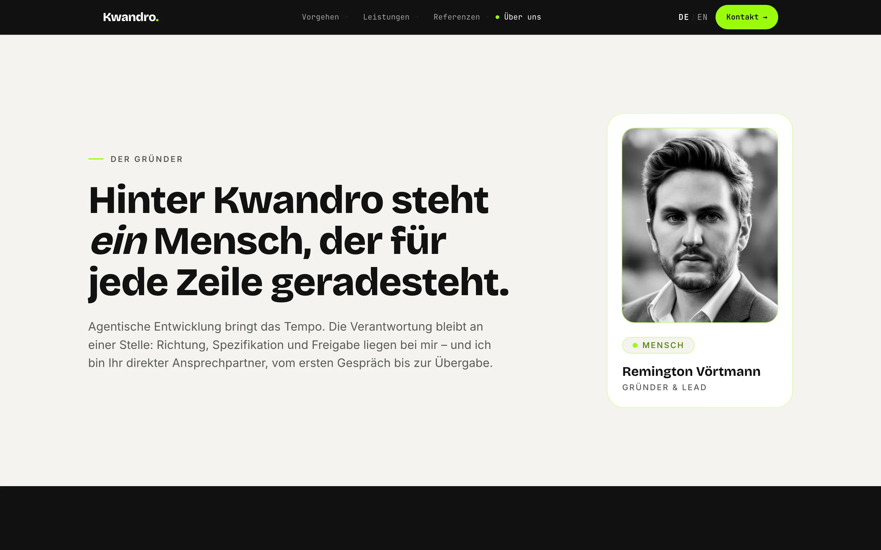 kwandro.de – Über-uns-Seite