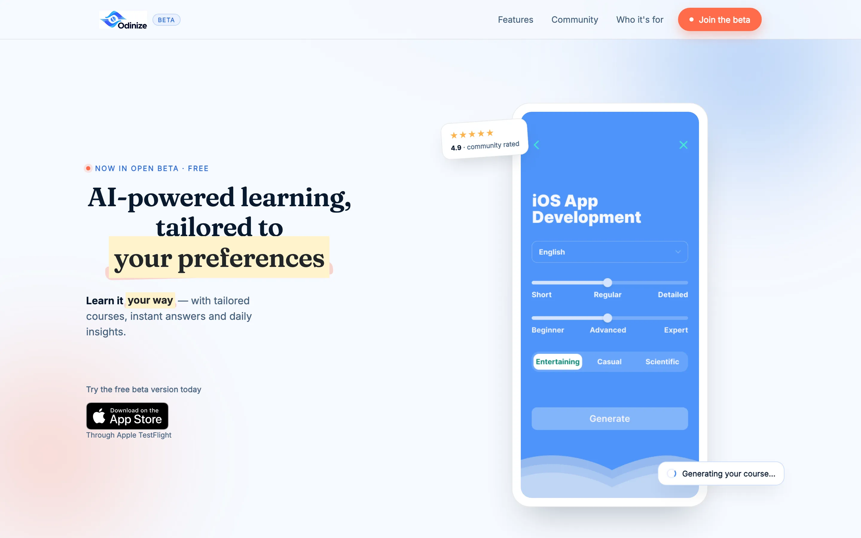 Landing Page — Odinize